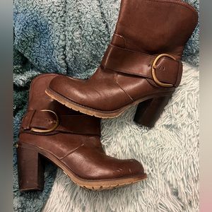 VOLATILE — Brown Ashland Booties. Only worn once but scuffed at toe.